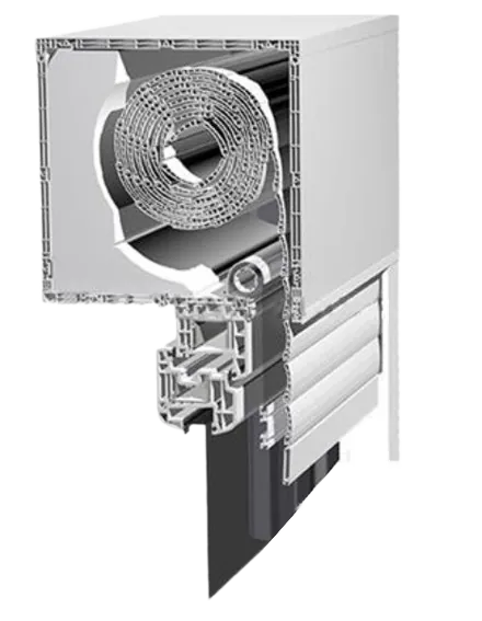 Felső tokos vako műanyag redőny fehér