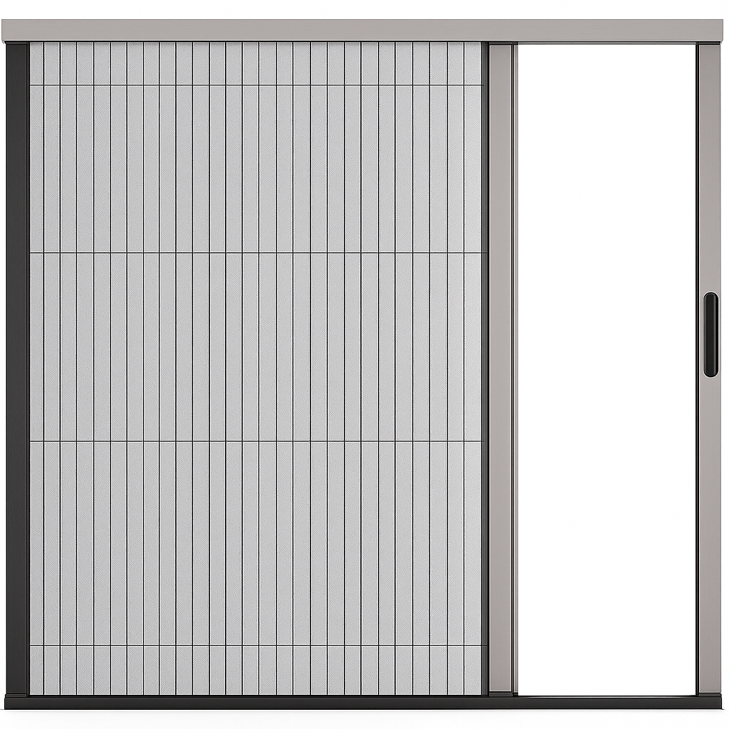 Egyszárnyas zsinóros pliszé szúnyogháló ajtó 25x35